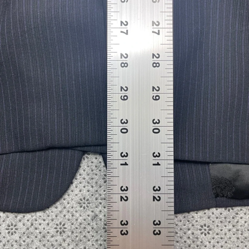 Gianni Versace Couture Mens Black Purple Pinstripe Wool Suit 42R W30xL30 - FLAW